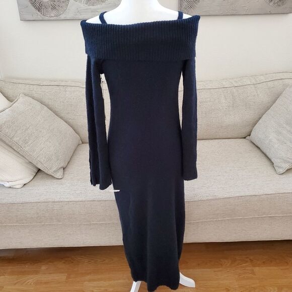 Something Navy Cold Shoulder Sweater Dress - Picture 9 of 13